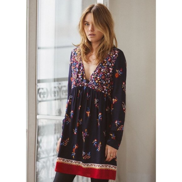💕SEZANE💕 Daphna Dress ~ Boho Floral Print 36 EU - Picture 6 of 16